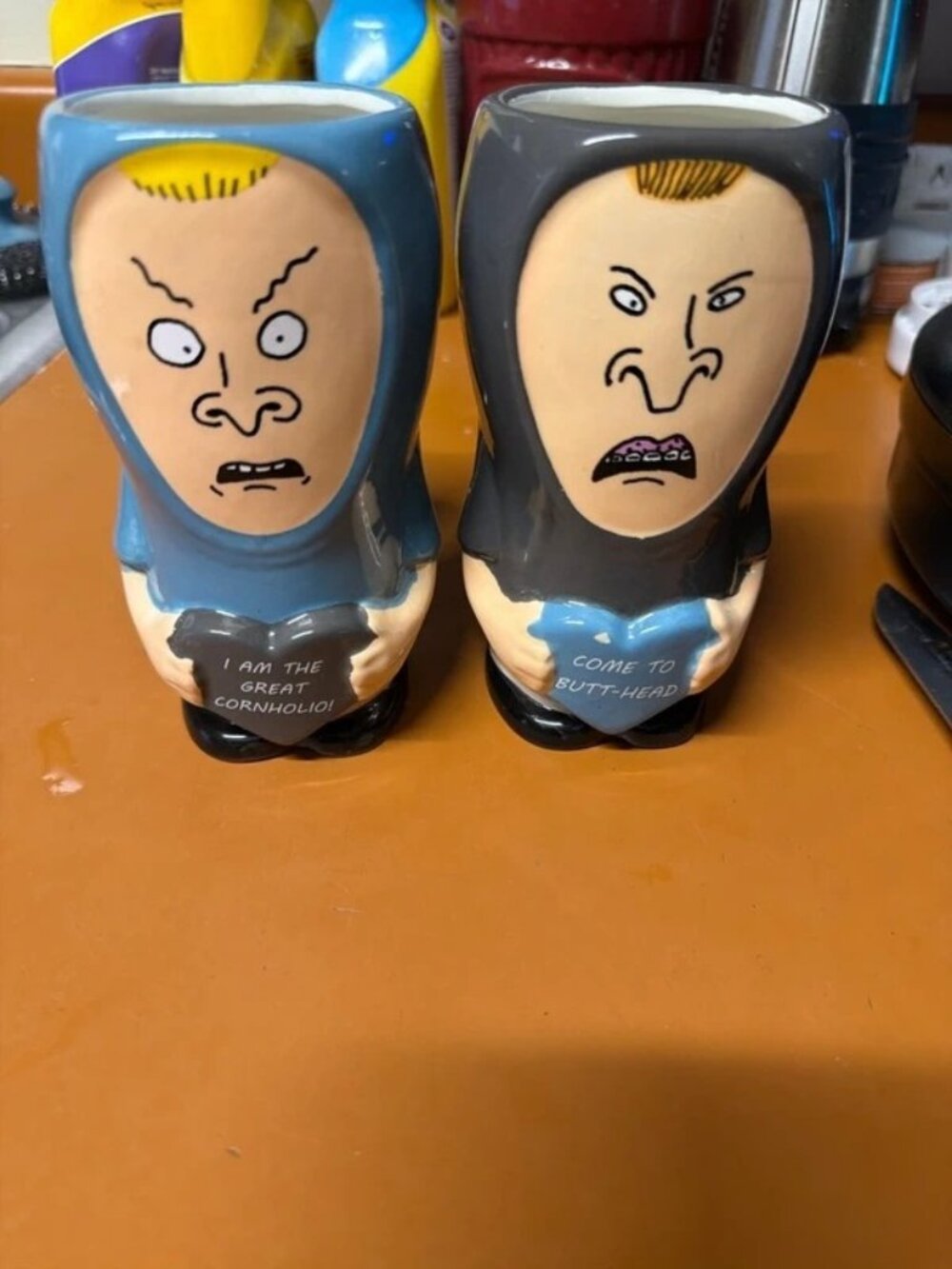 Zak Beavis and Butt-Head Ceramic Coffee Mug Set of 2 Sculpted Character Cups